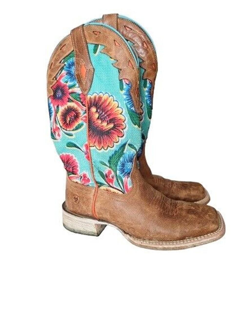 Ariat Ladies Circuit Champion Floral Brown Turquoise Boots Women’s 5 B 10019943